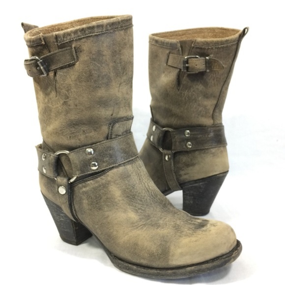 Matisse Shoes - Matisse Helms Mid-calf Buckle Harness Heeled Boots